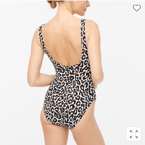 J.Crew Leopard cutout one-piece swimsuit with bow size Medium - Picture 2 of 8